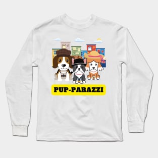 Pup-parazzi street - beagle french poodle french bulldog Long Sleeve T-Shirt